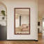 Miroir de salle de bain rectangulaire surdimensionné de 60 po x 36 po avec cadre jaune et corail-537305844-537305845