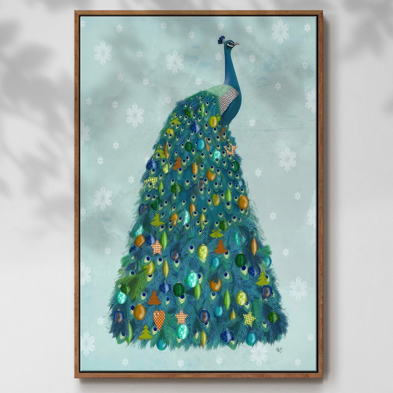 Arbre de Noël Christmas Peacock, H 25 po x l 17 po x P 1,5 po, Noyer
