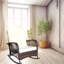Chaise berçante d'extérieur en osier à assise large, coussin épais et moelleux-736097630