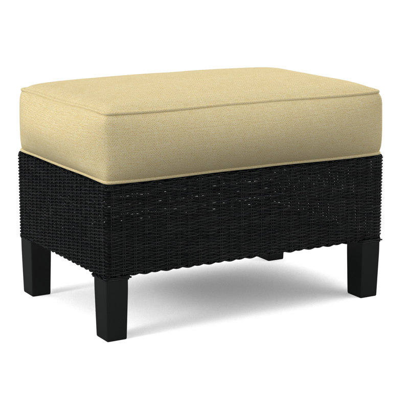 Gibraltar Ottoman, Black, White Performance Fabric; 0851-94