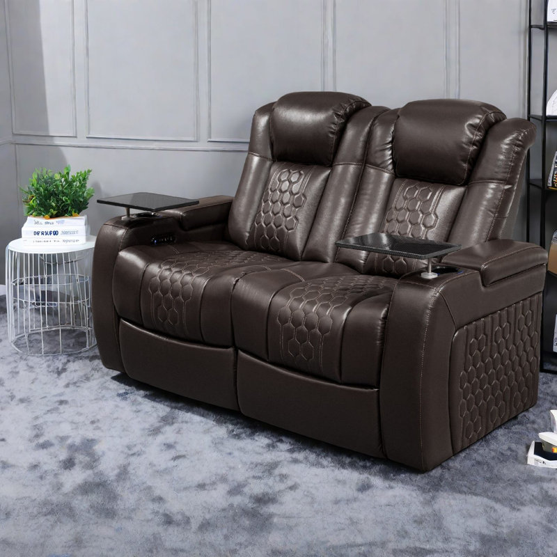 Canapés ergonomiques en cuir, ton café, fauteuil inclinable moderne