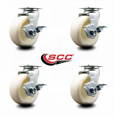 Nylon Swivel Caster with Ball Bearing and Brake
