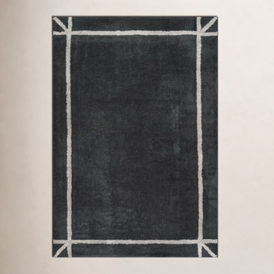 Bordered Hand-Woven Rug