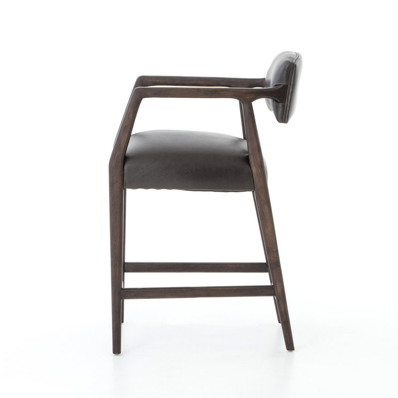 Tyler Upholstered Stool with Solid Wood Frame, Counter Stool (26.5" Seat Height)