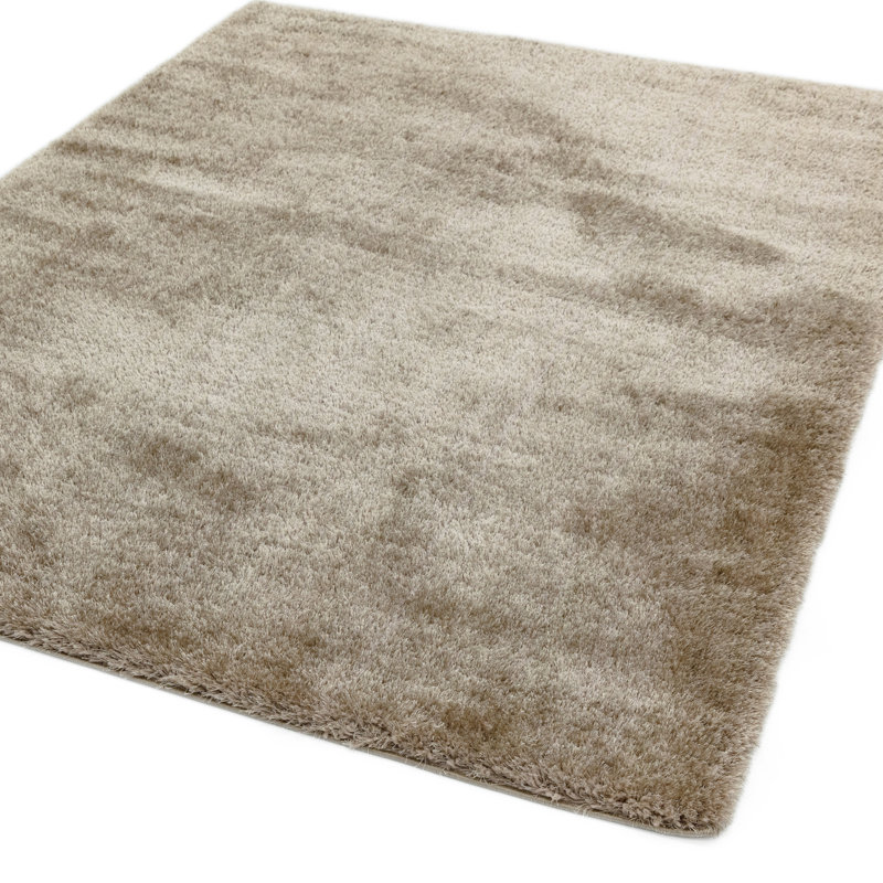 Natonia Shiny Shaggy Mink Brown Area Rug, Rectangle 120 x 170cm