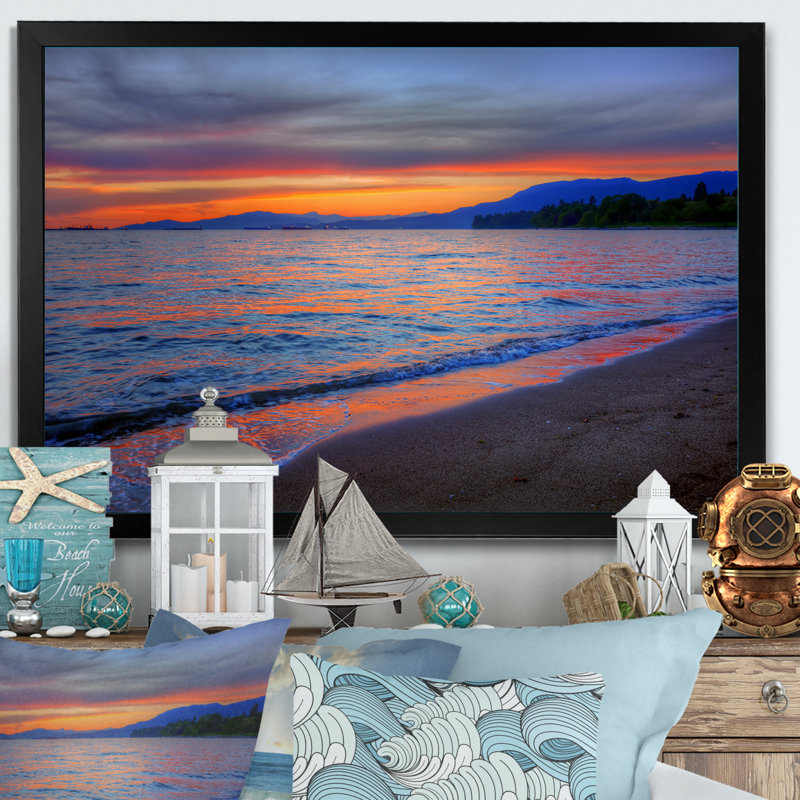 «Rolling Waves And The Sun», reproduction d'art sur toile nautique et côtière, H 8 po x l 12 po x P 1 po