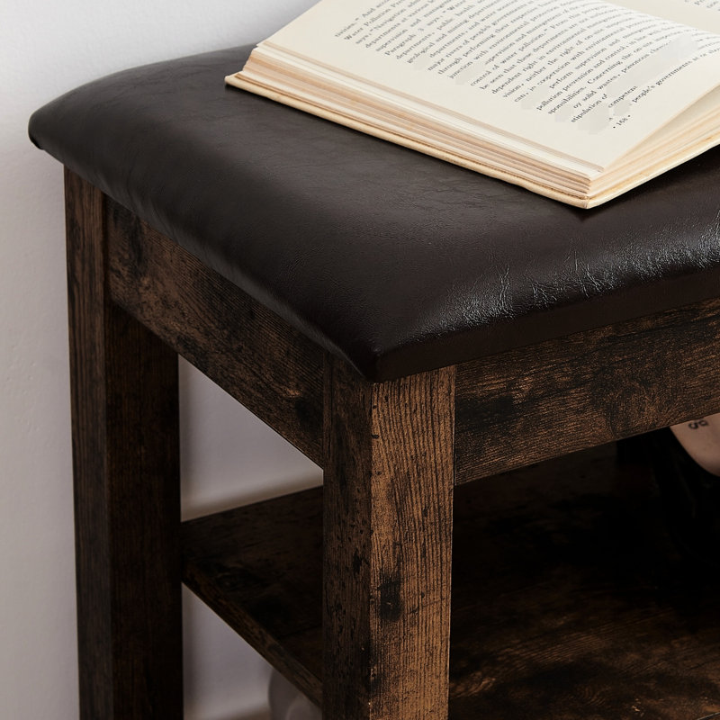 Allenhurst Nordic-Style Bench, Adjustable Height, Rubberwood, Concealed Storage For Keys Stool, Height-Adjustable, , Shoe Polish