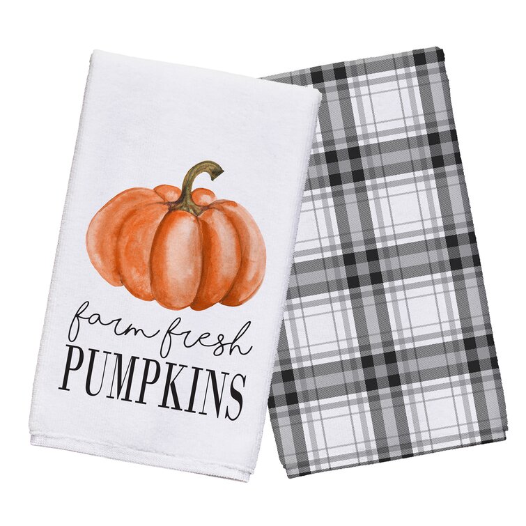 Thanksgiving Pumpkins Bathroom Towel Set,Microfiber Bath Kitchen