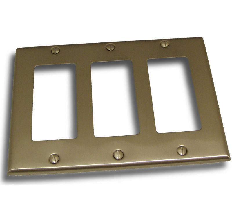 No Subject 3 - Gang Rocker Standard Wall Plate, Satin Nickel
