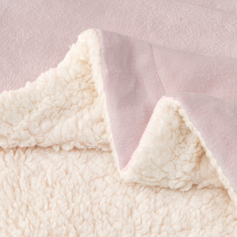 Couverture sherpa ultra douce et moelleuse, Grand, Rose pâle