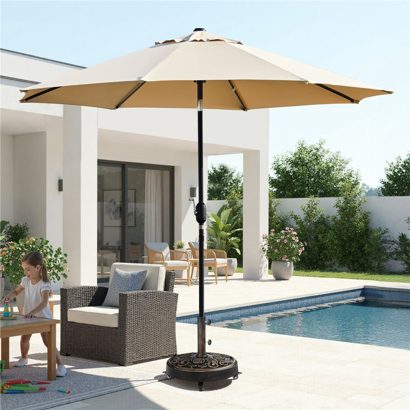 24.95kg Free Standing Umbrella Base with Wheels, Bronze
