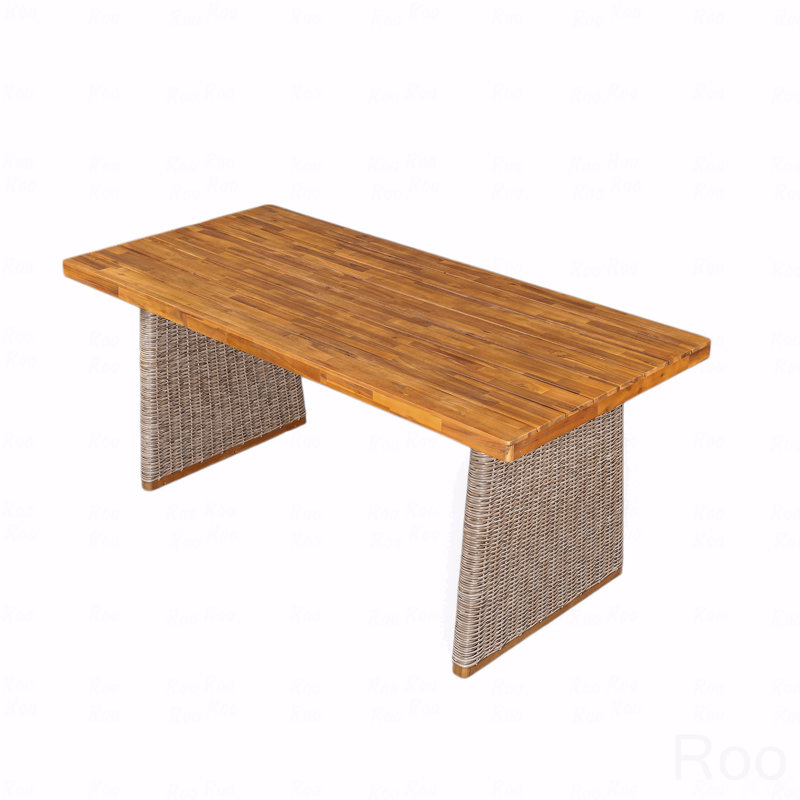 Table de salle à manger d'extérieur en bois d'acacia, Brun