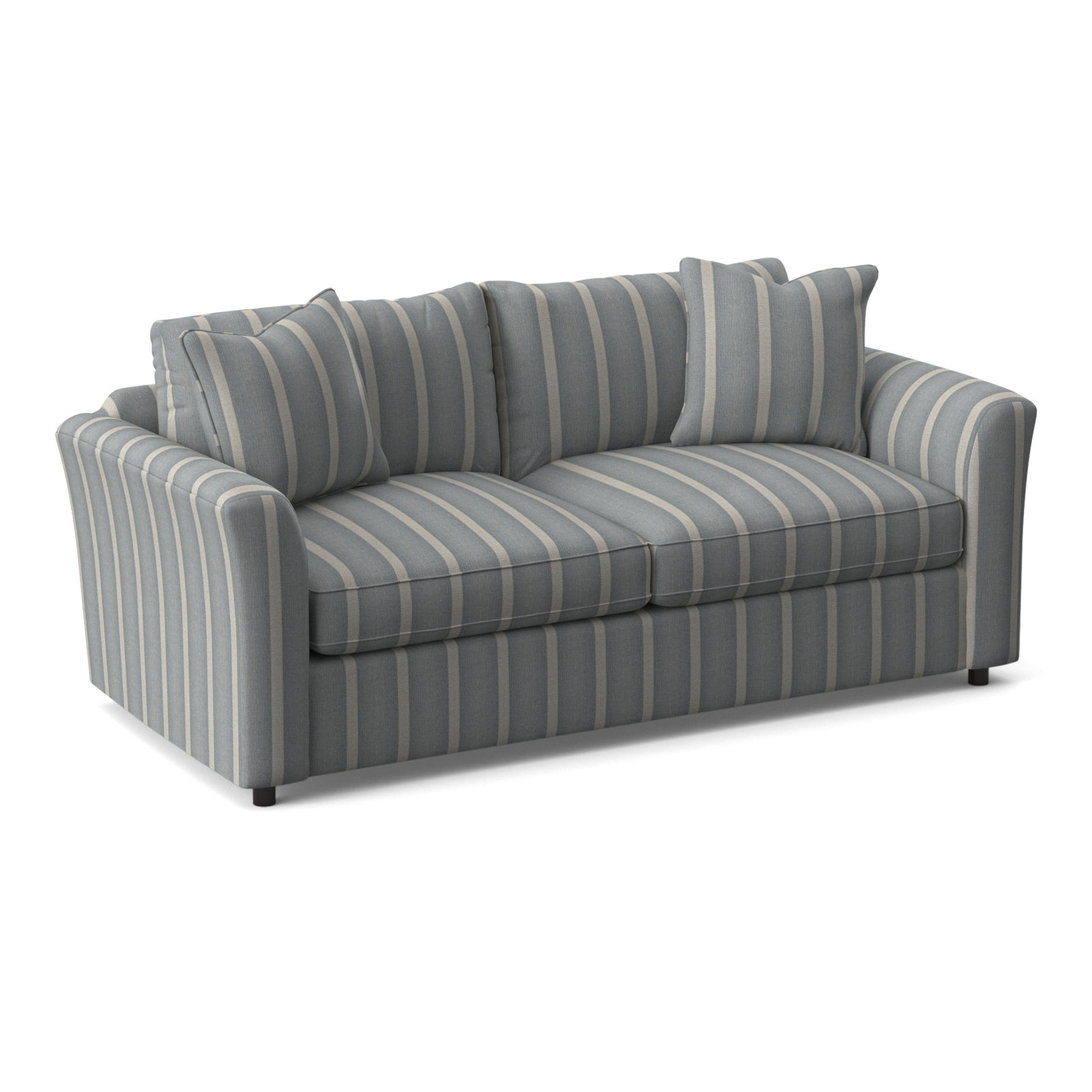 Northfield 84'' Upholstered Sofa, Light Blue and White Stripe; 0256-54