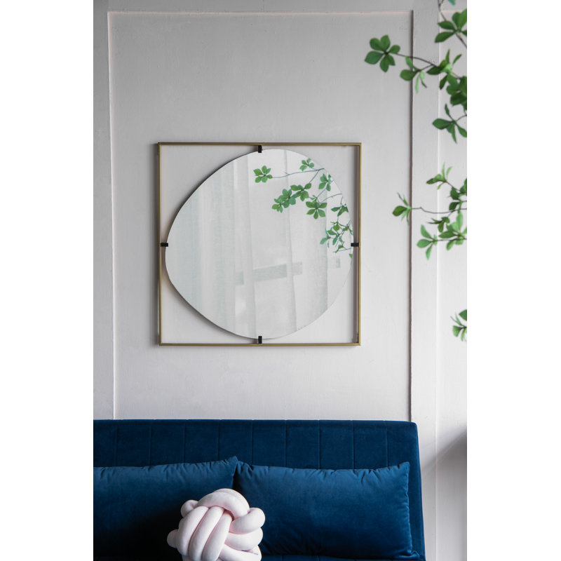 Miroir moderne de conception contemporaine avec cadre en métal, décoration murale de vestibule