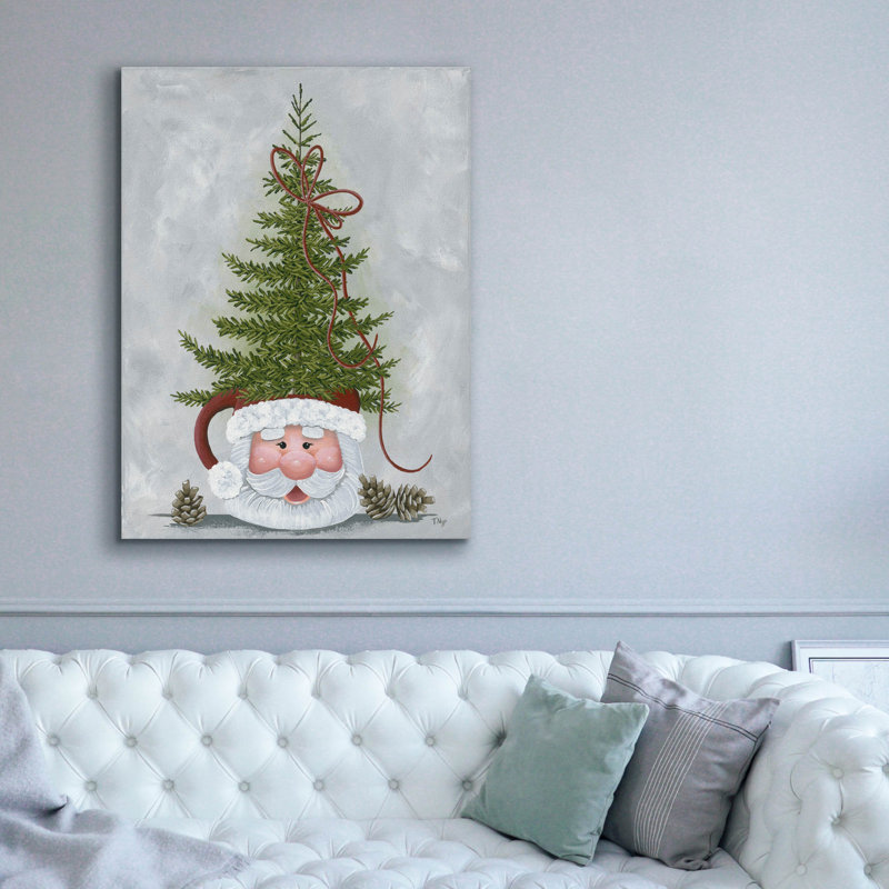  «Santa Mug» par Tanya Nyp, art mural sur toile, 40 po x 54 po, H 54 po x l 40 po