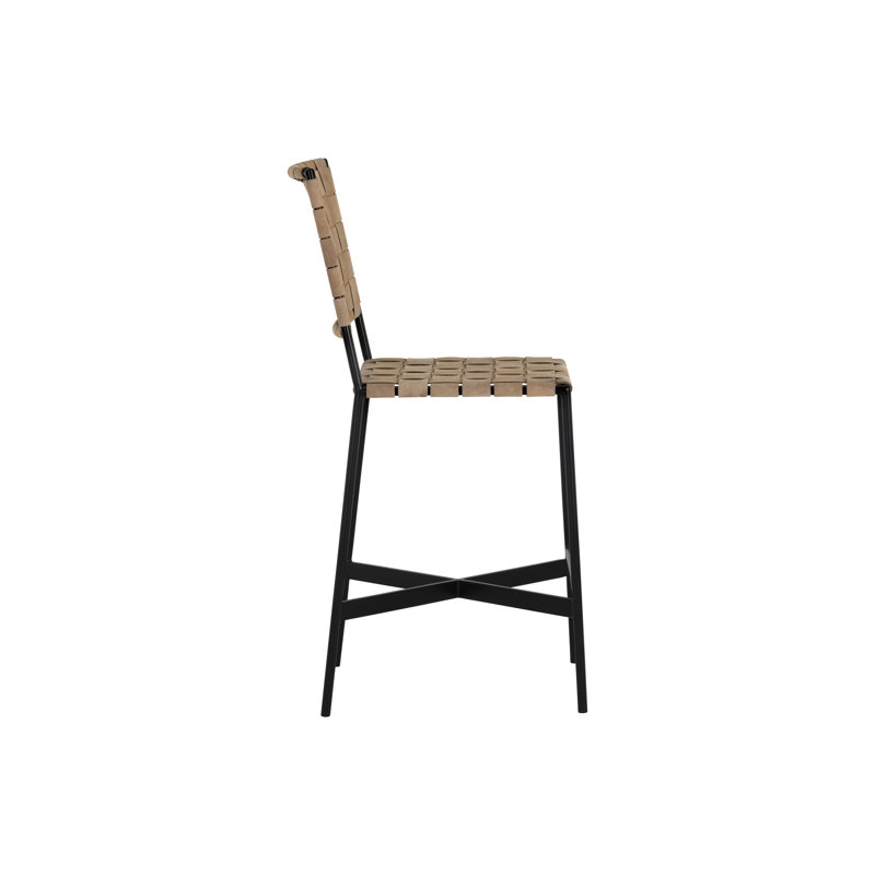 Almin Upholstered Stool with Metal Frame, Counter Stool (26.25" Seat Height)
