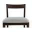 Chaise de salle à manger 2 pièces avec finition chêne foncé et cadre en bois gris