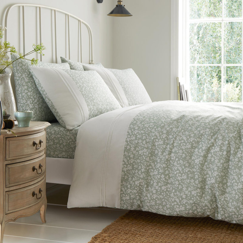 Tess Cotton Blend Floral Duvet Cover Set with Pillowcases Included, Single Duvet Cover Set + 1 Pillowcase