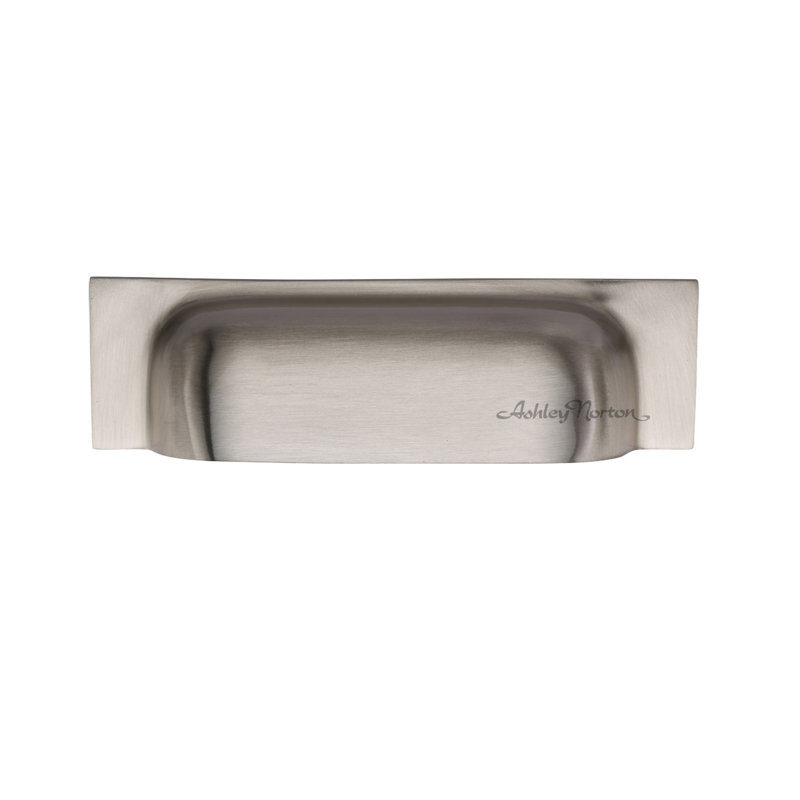 Satin Nickel Solid Brass Industrial Cup Pull with Mounting Hardware