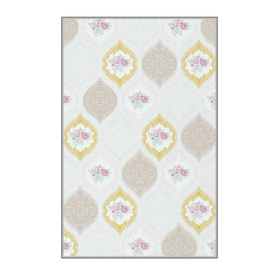 Tapis de couloir doux (2,6 x 4,9 pi), 100% polyester, hauteur de poils de 0,3 po | Antibactérien, antidérapant, 650 g / m² | Lavable à la machine, impression numérique 3D | Parfait pour le salon, le vestibule et la chambre à coucher