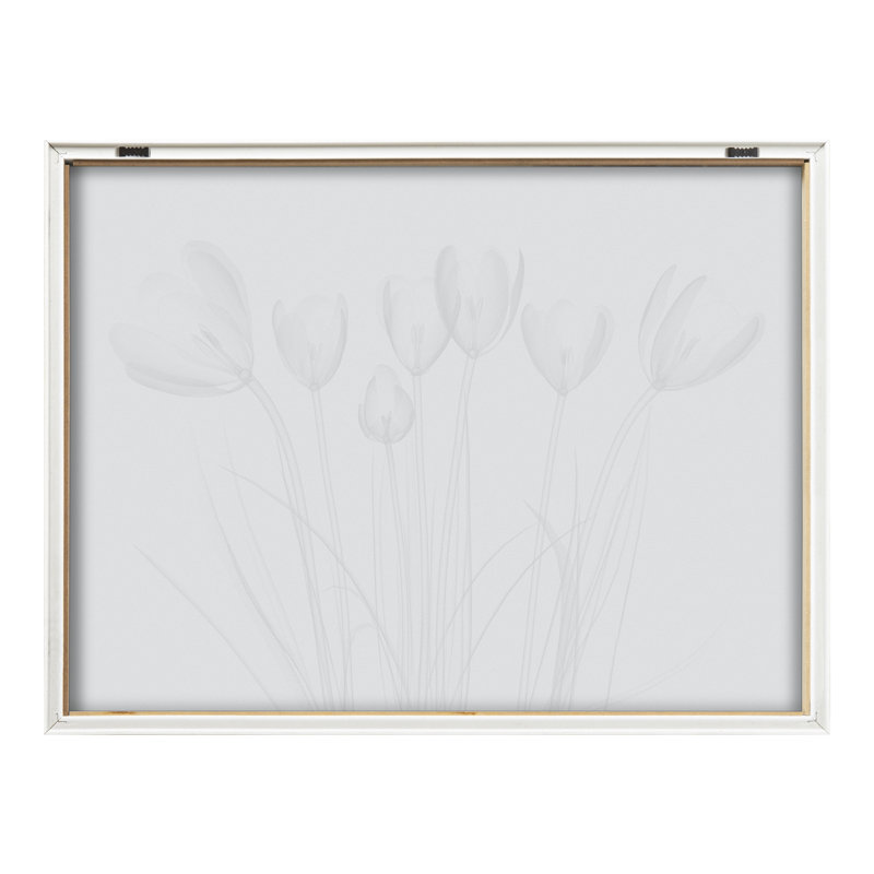Art mural en verre Crocus X Ray Floral BW par The Creative Bunch Studio