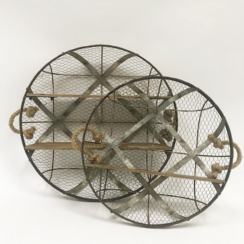 2 Piece Circle Metal Tiered Shelf