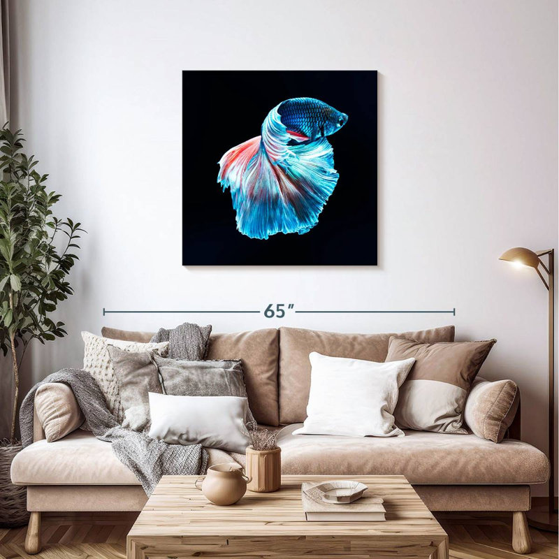 Brampt Glowing Blue Betta Fish, 36" H x 36" W