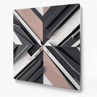 «Geometric Abstraction 99», art mural en métal gris