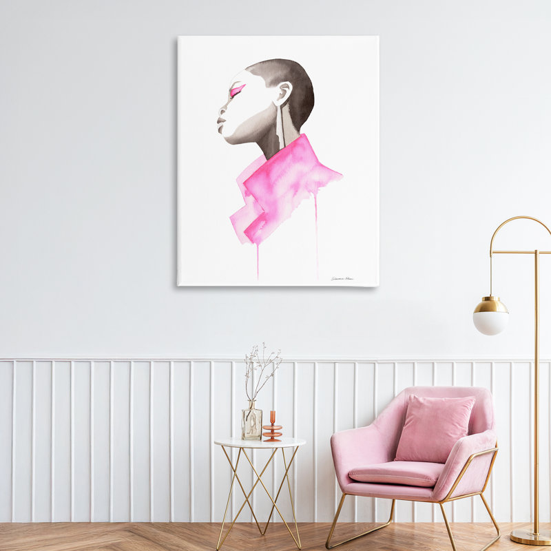 Toile rose Elegance Portrait, conception par Simone Elum, H 40 po x l 30 po