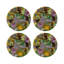 Sous-verres ronds succulents en cuir végétalien doré-119015172