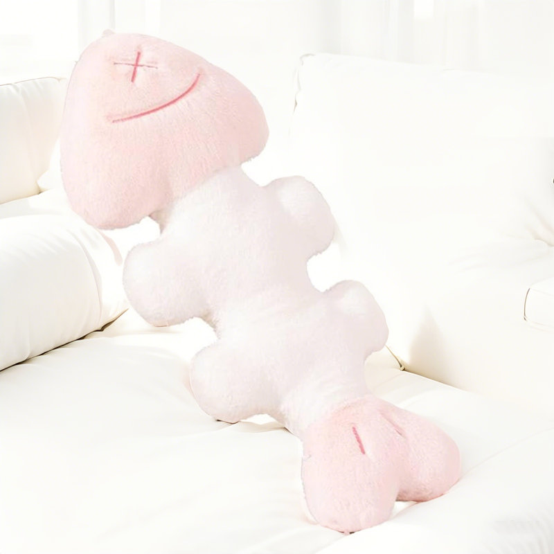 Coussin Fishbone, Rose, H 20,5 po x l 9 po