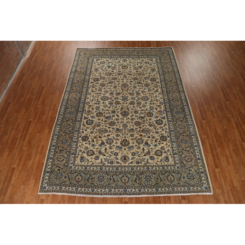Samone One-of-a-Kind 9'4" X 12'9" 1970s Wool Area Rug in Beige