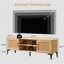 Meuble télé moderne avec rangement et tablettes, chêne naturel, 1 pièce-131565816