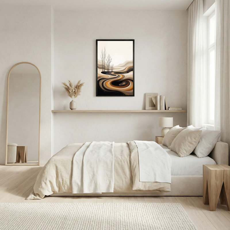 «Abstract Trees and Swirling Earth Tones», art mural sur toile, H 24 po x l 16 po