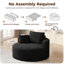Méridienne ronde surdimensionnée de 50 po pour l'intérieur, fauteuil rembourré moderne Cloud avec siège profond, aucun assemblage requis, canapé-lit moelleux et confortable pour la lecture, le salon, la chambre à coucher-1489630269