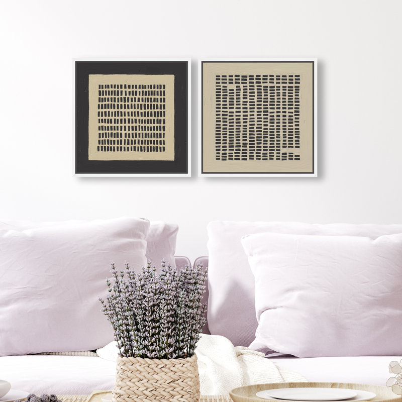 Tiny Windows Set Canvas Abstract Print by Oliver Gal, Black Frame, 12 x 12, 13"H x 13"W, White Floater Frame