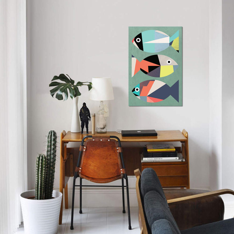 " Little Fish " by Susana Paz, 40" H x 26" W x 1.5" D, Wrapped Canvas, No Mat