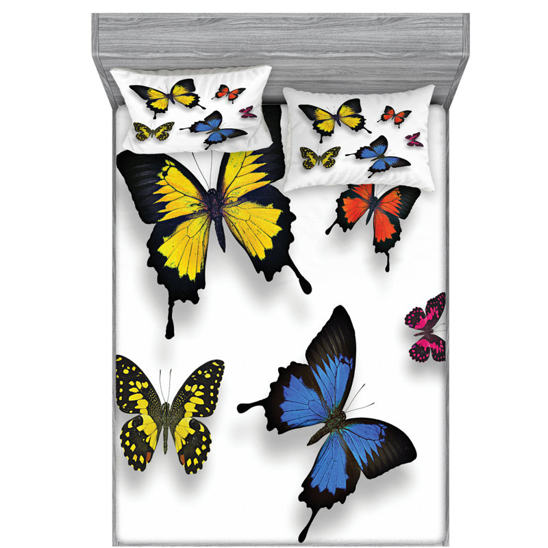 Microfiber Sheet Set, Queen Sheet Set with Fitted Sheet