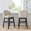 Danis Swivel Upholstered Counter Stool with Solid Wood Frame-743227091
