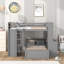 Lit mezzanine avec lit simple Hentrich, tablettes, bureau et garde-robe Hentrich-2136793742