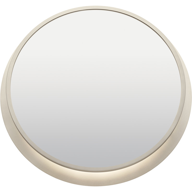 Metal Flat Mirror, 34" x 34", Satin Nickel