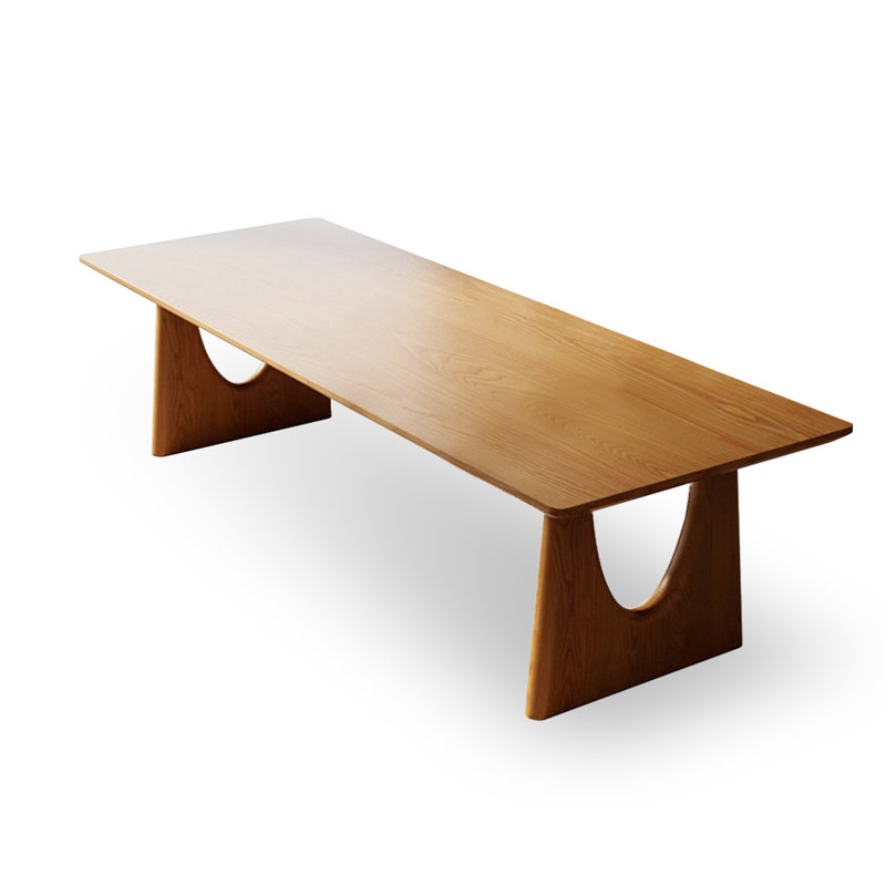 Brown Rectangular Solid Wood Dining Table, 29.53"H x 86.61"L x 35.43"W