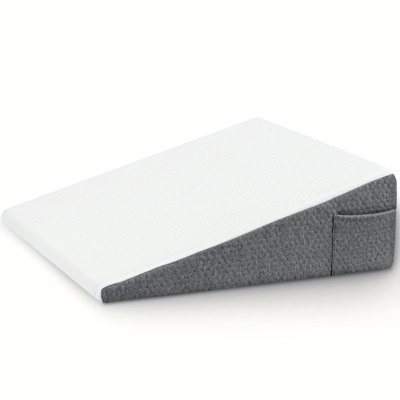 Oreiller en mousse à mémoire de forme - Coussin de lit triangulaire surélevé de 8, 10, 12 pouces pour le sommeil, la lecture, le soutien des jambes et du dos avec housse lavable
