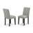3 Piece Kitchen Table Set Contains a Round Dining Room Table with Pedestal and 2 Shitake Linen Fabric Parson Dining Chairs, Black & Cherry