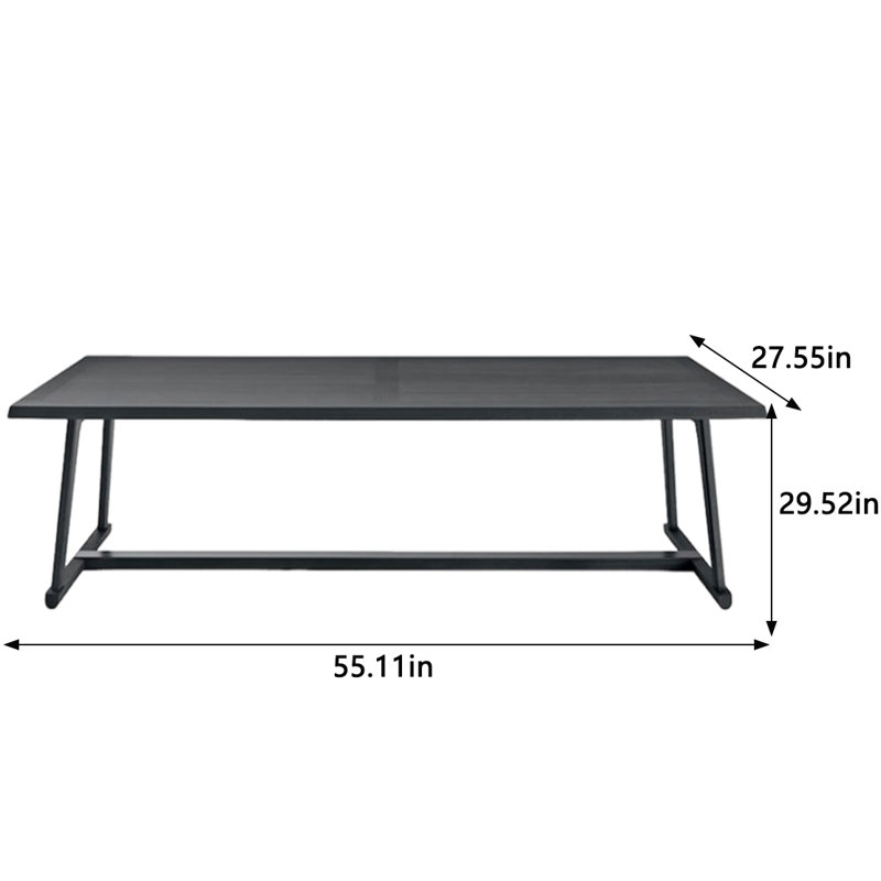 Routenberg Oak Solid Wood Dining Table, 27.55" W x 55.11" L