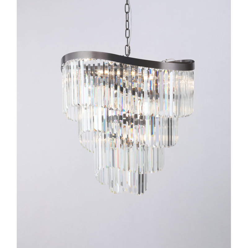 Deboer 12 - Light Crystal Pendant, Satin Chrome