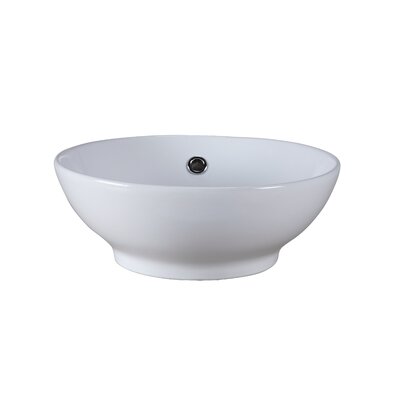 Ceramic Circular Vessel Bathroom Sink -  Ryvyr, CVE160RD