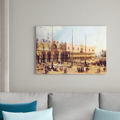 La Piazza San Marco by Canaletto - Rectangle Print on Wood