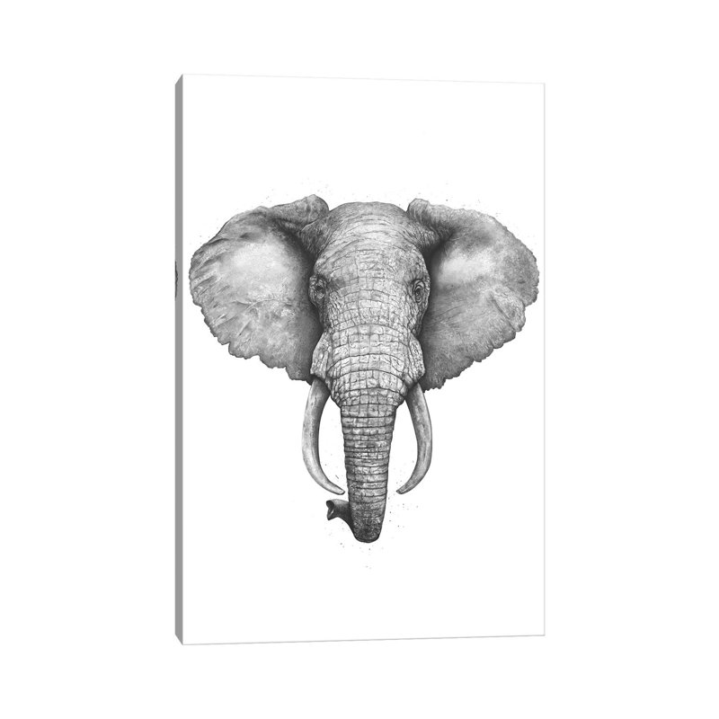 «The Elephant» par Valeriya Korenkova, impression sur toile tendue, H 26 po x l 18 po x P 1,5 po