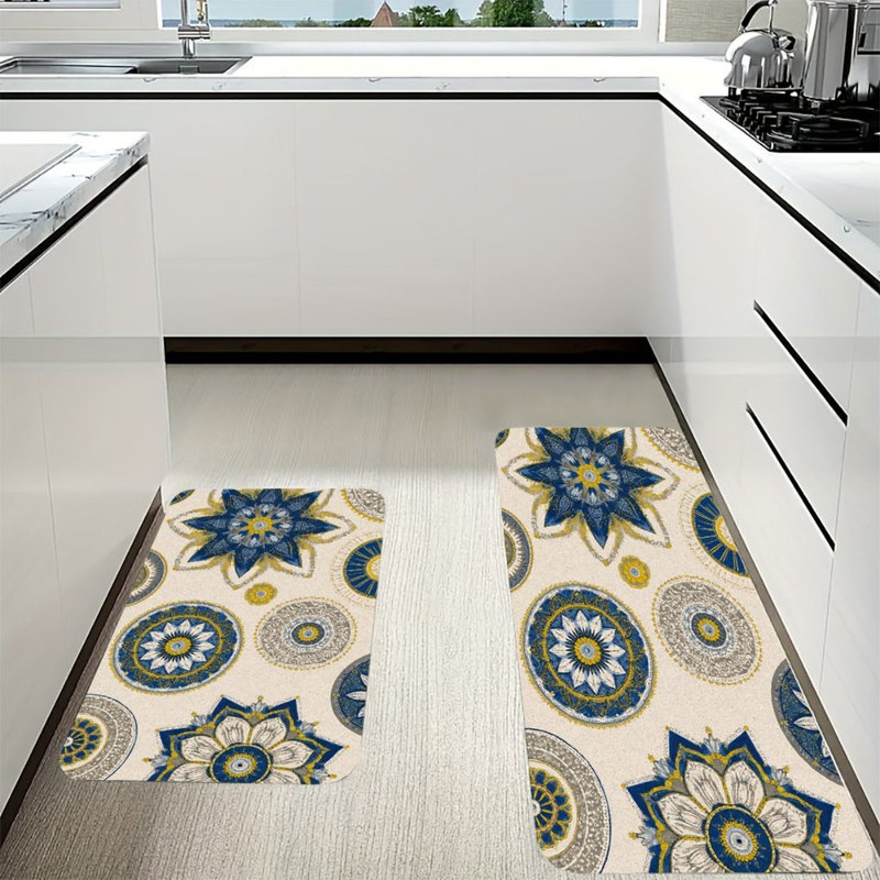 Carreaux marocains, 2 tapis de cuisine antidérapants